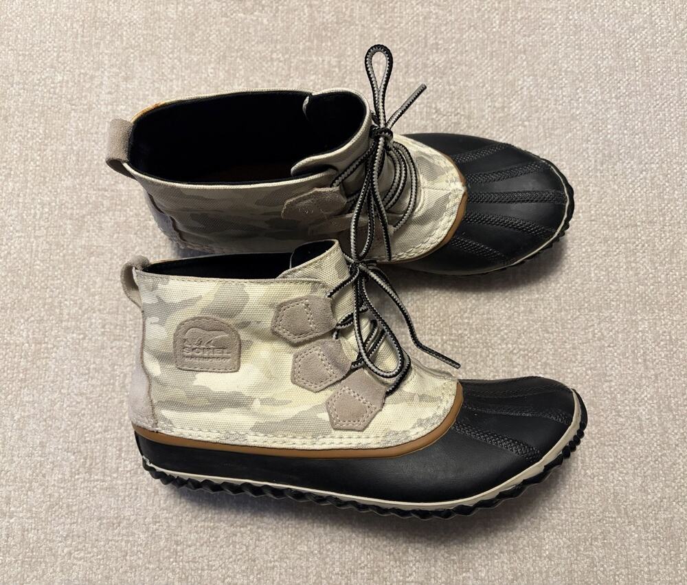 Sorel Out N About Waterproof Canvas Ankle Rain Boots Womens Size 9 EUR 40
